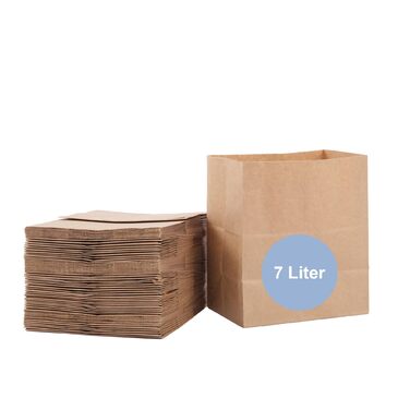 Паперових пакетів для сміття, 7 л, пакети для органічних відходів для контейнерів для органічних відходів, виготовлені з паперу, вологостійкі та стійкі до розриву, паперові пакети 7 л, 100 шт. (1 упаковка), 100