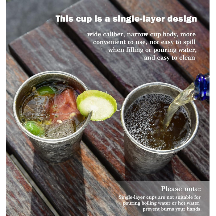 Мл титанова пивна кружка одношарова чашка кава чай кола чашка відкритий кемпінг подорожі легка чашка для води 12 унцій пікнік сад вечірка чашка фестиваль подарунок Ti3087D, 350