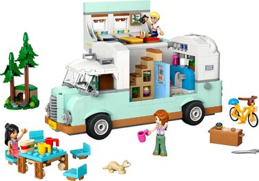 Кемпер LEGO Friends, набір для рольової гри з іграшковим караваном, подарунок для дівчаток віком від 7 років, креативний ігровий набір з 3 мініфігурками та фігуркою тварини-тхора 42663