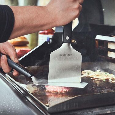 Лопатка для гриля та скребок для гриля BURNHARD, набір 2 шт. з перевертачем бургерів, інструментами для гриля з нержавіючої сталі,