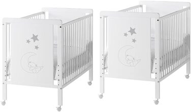 Двоспальне ліжко CoolDreams Indi у скандинавському стилі для дітей від народження до 3 років, включаючи 2 повноцінні блоки