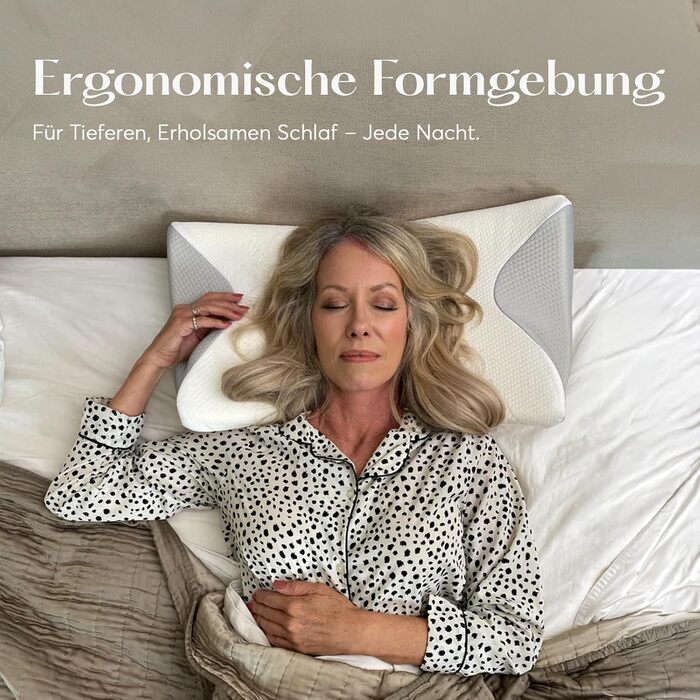 Подушка Dream Deep Contour з піни з ефектом пам&39яті, ортопедична підтримка шийного відділу хребта для полегшення болю в шиї, плечах та спині, ергономічна подушка для сну на боці, спині та животі, біла