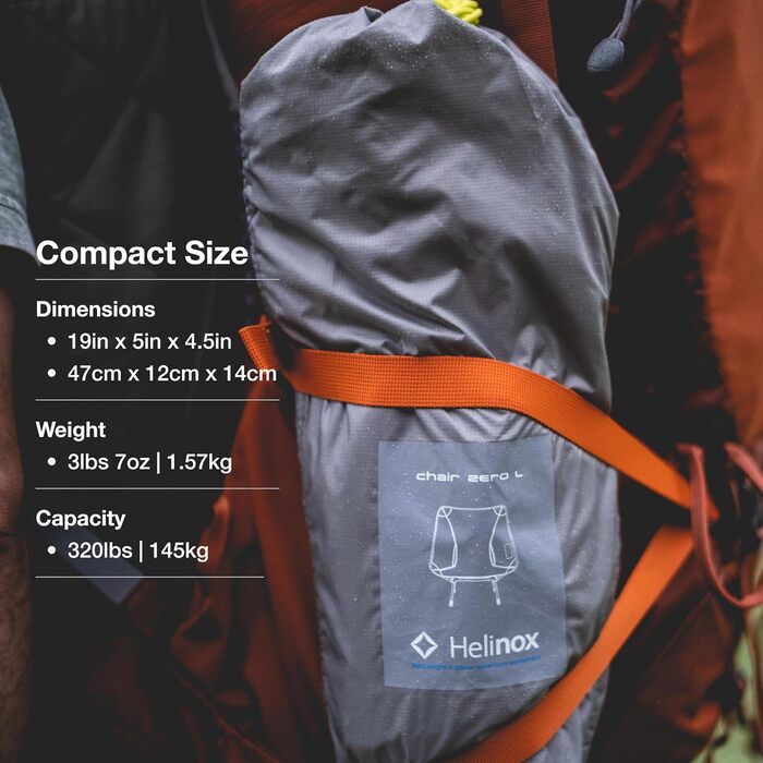 Крісло-рюкзак Helinox Chair Zero, надлегке, компактне, сіре