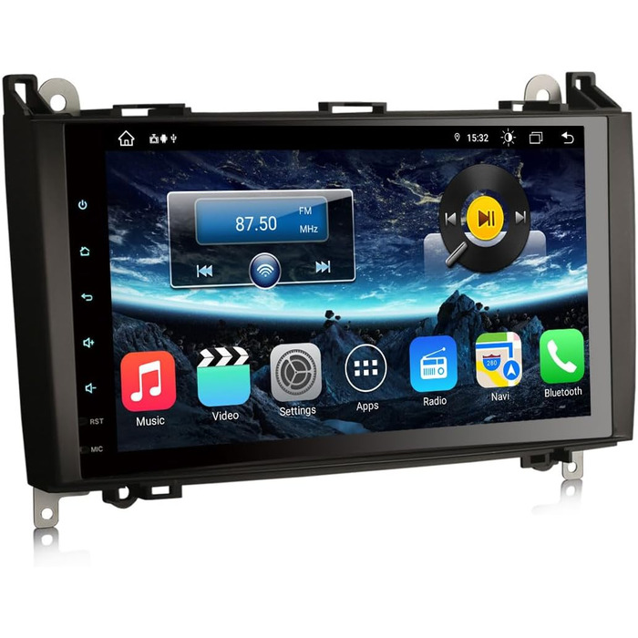 Автомобільний радіоприймач Erisin 9-дюймовий 8-ядерний 4 ГБ 64 ГБ Android 14 з Bluetooth та GPS-навігацією для Mercedes A-класу W169 B-класу W245 Sprinter Viano W639 Vito VW Crafter CarPlay Android Auto DSP DAB WiFi RDS FM SWC