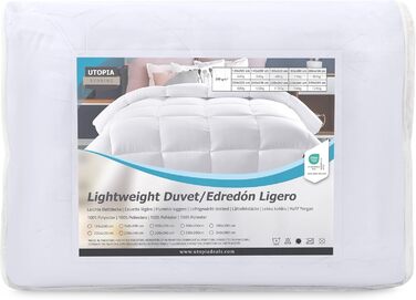 Літня ковдра Utopia Bedding 200 x 200 см, Всесезонна ковдра, Легка ковдра з наповнювачем з поліестеру, Ковдра з мікрофібри (Біла)