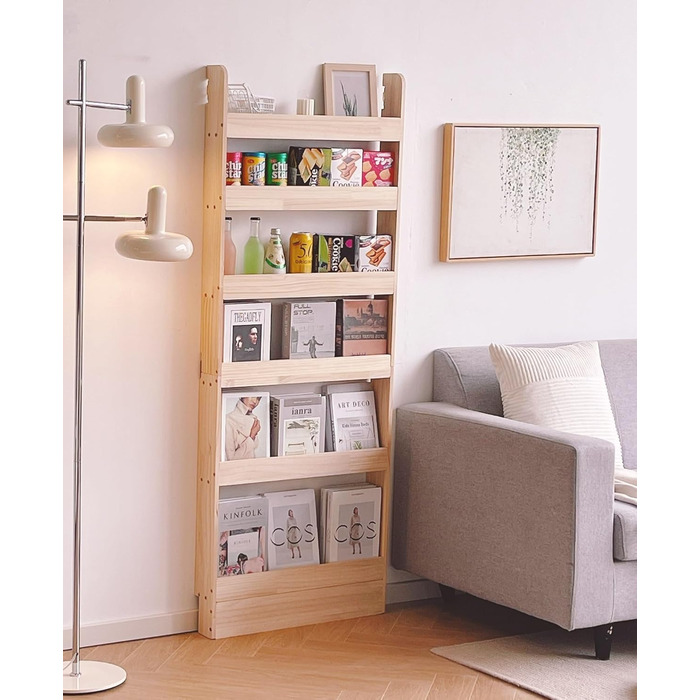 Книжкова полиця Heehee з масиву дерева, органайзер для книг, зберігання іграшок, настінна книжкова полиця для дітей та дорослих (ширина 80 см)