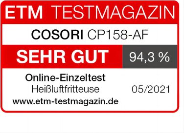 Фритюрниця з цифровим світлодіодним сенсорним екраном, 13 функцій приготування, попередній нагрів і підтримання тепла, режим струшування, без масла, 1700 Вт, чорний, 5.5L XXL Fryer