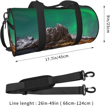Спортивна сумка, дорожня сумка, з ефектним принтом Аврора, сумка для подорожей та на ніч, чорна, універсальний розмір