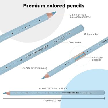 Набір кольорових олівців Arrtx Premium 72, кольорові олівці з м'якою серцевиною, високою світлостійкістю та насиченими насиченими пігментами, художні кольорові олівці для дорослих, професіоналів, початківців 72 кольори 72 шт. и (1 упаковка)