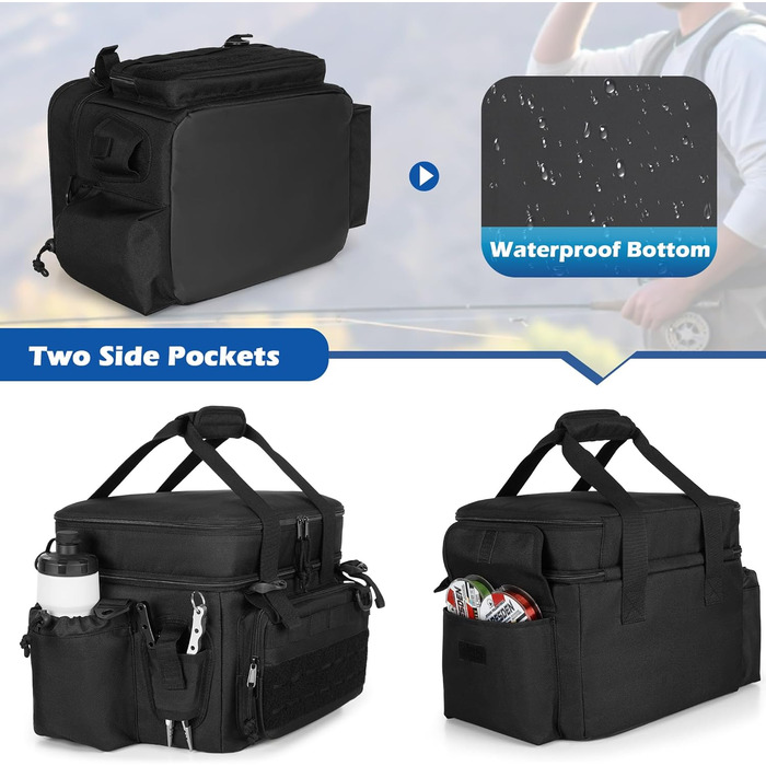 Рибальська сумка DSLEAF для снастівних ящиків 3500/3600 (лише сумка), м&39яка сумка для снастей з водонепроникним дном та ремінцями для тримання вудок для морської або прісноводної риболовлі