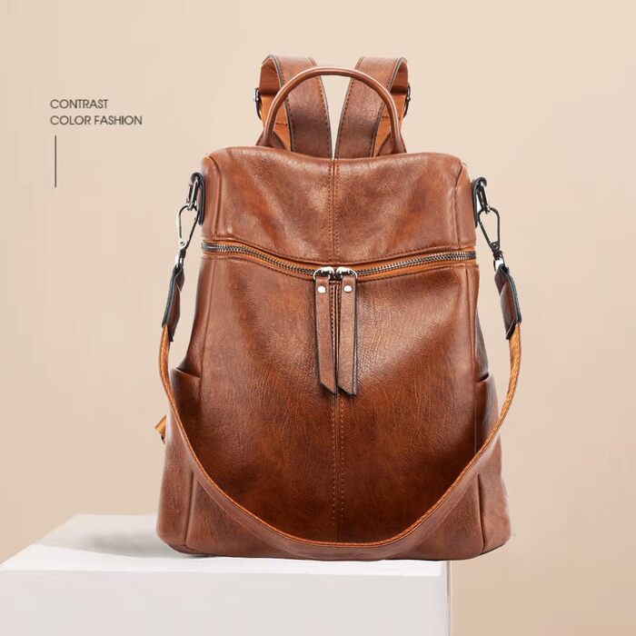 Рюкзак жіночий невеликий проти крадіжки з пу шкіряна сумка через плече сумочка міський рюкзак для жінок дівчат елегантний для подо
