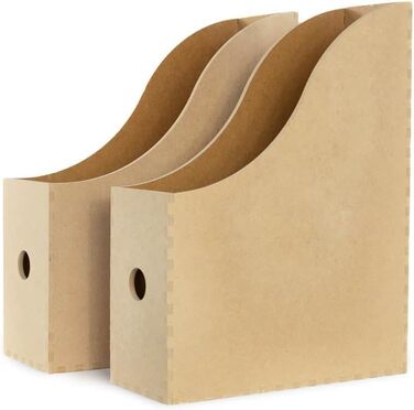 Тримач для журналів IKEA &39KNUFF&39, коробка для зберігання з деревного волокна, комплект з 2 шт. - 9x24x31 см та 10x25x31 см, натуральний колір