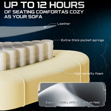 Ергономічне ігрове крісло Verdego з функцією масажу, підголівником та підставкою для ніг, штучна шкіра, регульована спинка 90-145, регульована висота 10 см, ігрове крісло, сіро-чорна штучна шкіра