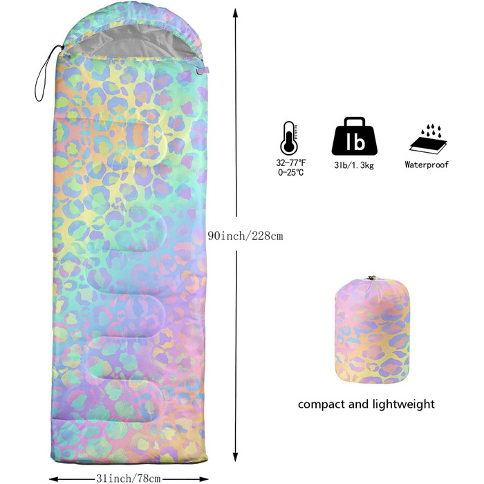Спальний мішок HOSIMA Cloud, спальний мішок для холодної погоди, для дорослих, дівчаток та хлопчиків, водонепроникний, теплий, для кемпінгу, пішого туризму, активного відпочинку, подорожей, полювання, компресійний мішок