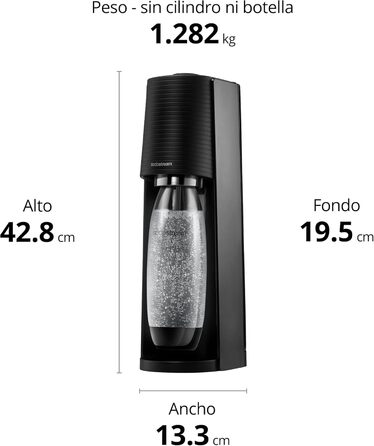 Набір sodastream з машиною для газованої води та Soda Terra black, 1 пляшка посудомийної машини FUSE 1 л, 2 пляшки My Only Bottle 0,5 л і 1 циліндр CO2 60 л Quick Connect для закріплення на Ексклюзив Storeo