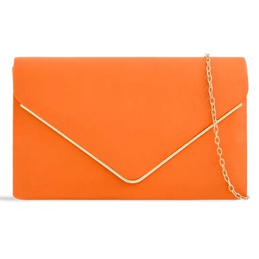 Жіноча сумочка fi9, однотонна, замша, для нареченої, випускного, весілля, вечора, вечірки, гаманець, середня, помаранчева