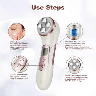 Ультразвуковий пристрій для краси обличчя 5 в 1 багатофункціональний антивіковий масажер проти зморшок світлодіодний фотонний масажер для підтяжки шкіри