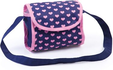 Модна лялькова коляска з сумкою, регульована по висоті ручка, великі колеса, вбудований кошик, складна, темно-синя одномісна, 1305