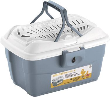 Транспортний ящик Stefanplast Mini Gulliver для дрібних тварин, таких як кролики, хом&39яки, морські свинки тощо, синього кольору, 40x30x24 см