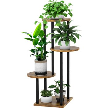 Рівнева дерев&39яна полиця для квітів, металева полиця для рослин, багаторівнева підставка для квітів, підставка для рослин, лавка для квітів, квіткові драбини, сходи для рослин, стояча полиця для внутрішнього та зовнішнього декору саду, балкону (кругла ч