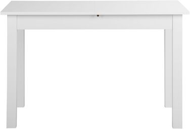 Розсувний обідній стіл mbelando на 4 ніжках білого кольору, стійкий до ударів та подряпин, вміщує до 6 осіб - 120 (160) x 76,5 x 70 см (Ш/В/Г) Розсувний стіл, дерев&39яний стіл, обідній стіл, кухонний стіл, прямокутний 120 см, білий