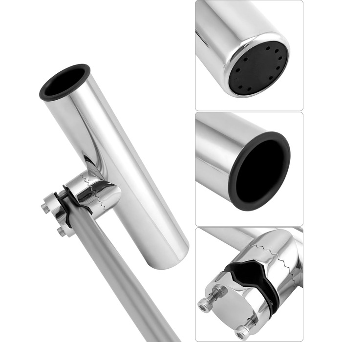 Тримачі для вудок QWORK, 2 шт., поворотні на 360 - нержавіюча сталь 304 - кріпляться до рейок 1925 мм - для риболовлі на човнах та яхтах