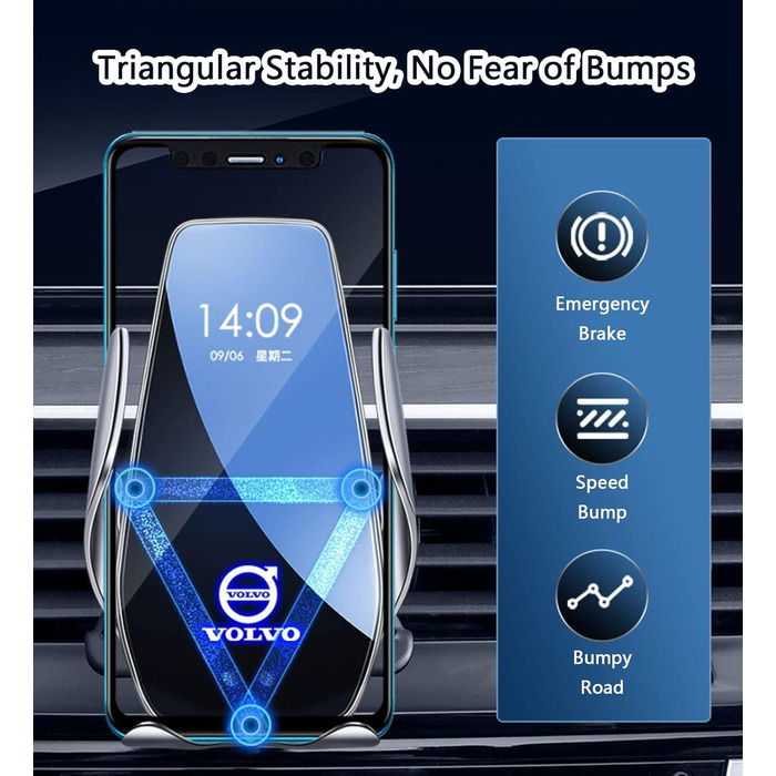 Автомобільне кріплення для мобільного телефону QUHOGJU для Volvo XC90 2015-2022, тримач вентиляційного отвору автомобіля, розблоку