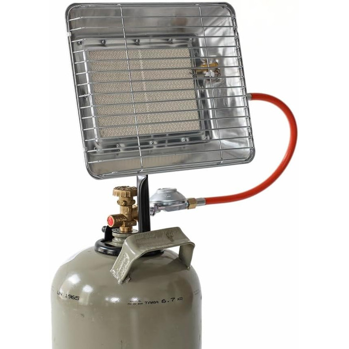 Промисловий інфрачервоний обігрівач ROTHENBERGER з п&39єзозапальником, пропановим шлангом 0,5 м та регулятором тиску 37 мбар Газовий інфрачервоний обігрівач Насадний обігрівач **Підходить лише для французьких газових балонів**