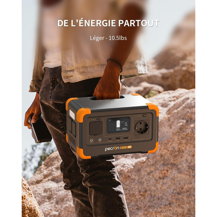 Портативна електростанція pecron E300LFP, сонячний генератор на LiFePO4 акумуляторі ємністю 288 Втгод, виходи CA 600 Вт, генератор живлення для подорожей/кемпінгу/відпочинку на природі/екстрених ситуацій