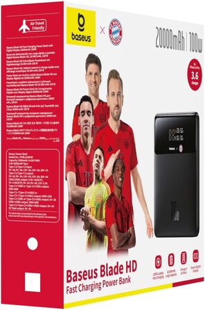 Зовнішній акумулятор QC 4.0 швидкий зарядний пристрій, Blade HD для ноутбуків, MacBook, iPad, iPhone 15, Switch, Steam Deck, Samsu