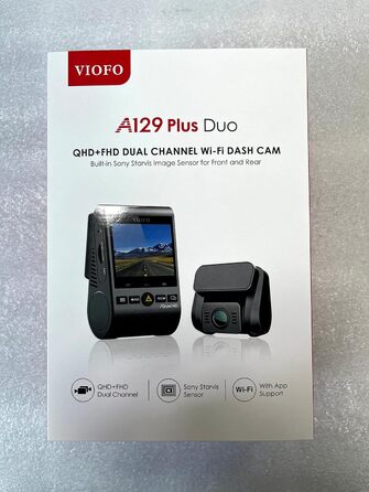 Відеореєстратор VIOFO A129 Plus Duo Dual WiFi WiFi, GPS-модуль 2K 1440P 60 кадрів в секунду 1080P передня задня автомобільна камера, додаток Моніторинг мобільного телефону Автомобільна камера, G-сенсор Режим паркування, Відеореєстратор для екстреної зйомк