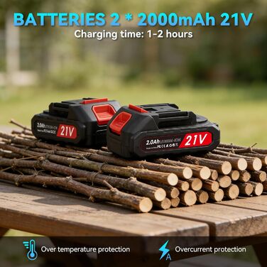 Акумуляторні садові ножиці 40 мм Акумуляторні садові ножиці з дисплеєм, 2000 мАг x2, для садівництва, винограду, фруктових дерев, живоплотів та дерев, сині 40 мм Дисплей