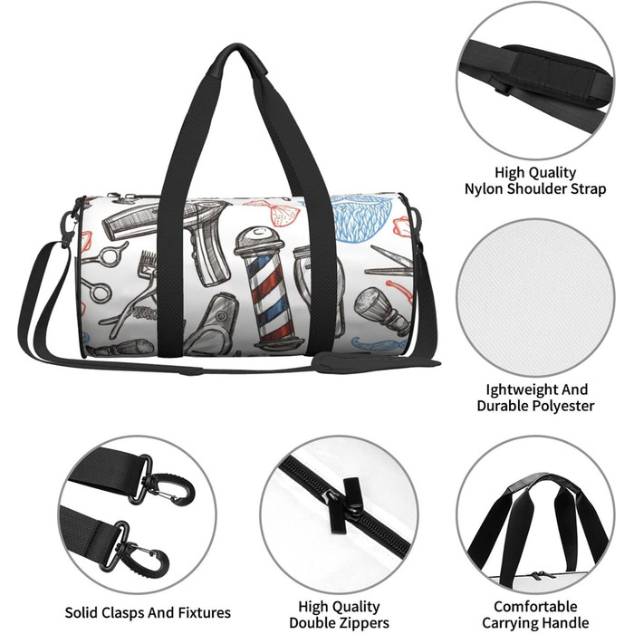 Спортивна сумка, дорожня сумка, сумка для фітнесу, сумка для перукарні, однотонний стиль, з принтом, сумка на ніч, чорна, універсальний розмір, сумка для подорожей