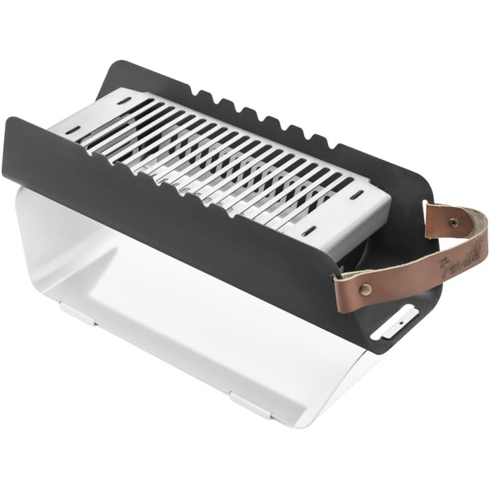 Портативний кемпінговий гриль Fumo M червоного кольору Компактний та розбірний вугільний гриль Легко транспортувати Міцний та практичний для приготування їжі на свіжому повітрі 48x17x11 см (білий)