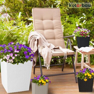 Горщики для квітів 9,8 л Висота 23 см Антрацит Пластиковий горщик для рослин з внутрішнім горщиком Набір горщиків для квітів під р