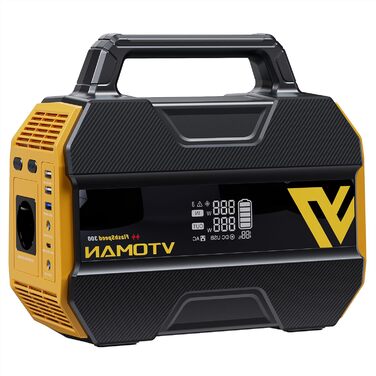 Портативна електростанція VTOMAN FlashSpeed 300 - літій-полімерний акумулятор 230 Втгод з вихідною потужністю змінного струму 300 Вт (пікова 600 Вт), сонячна електростанція, 100 Вт USB-C/230 В змінного струму для дому, кемпінгу на природі, автофургонів, р