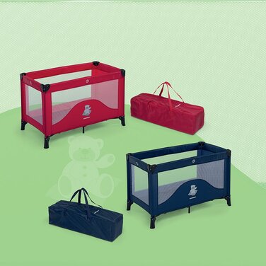 Люлька для подорожей Foppapedretti Teddytour, із захисним чохлом, синя, 127 x 67 x 78 см, 8,64 кг, синя