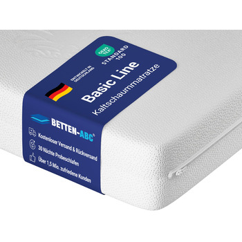 Матрац ABC Comfort Foam Mattress Basic-Line, висота ядра приблизно 10 см, чохол з алое вера, виготовлений за німецькими стандартами якості (розмір 90 x 190 см)