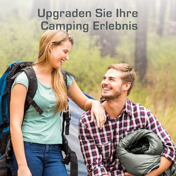 Спальний мішок Active Era Blanket - Спальний мішок, від -3C до 15C Літо, весна, осінь - Легкий спальний мішок для використання на вулиці та в приміщенні, чорний