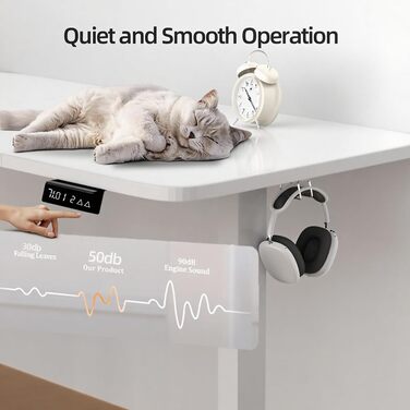 Електрично регульований по висоті стіл 120x60 см з функцією пам&39яті та портом зарядки USB, ергономічний стіл з регульованою висотою для роботи сидячи та стоячи, білий, для домашнього офісу, 120 x 60 см