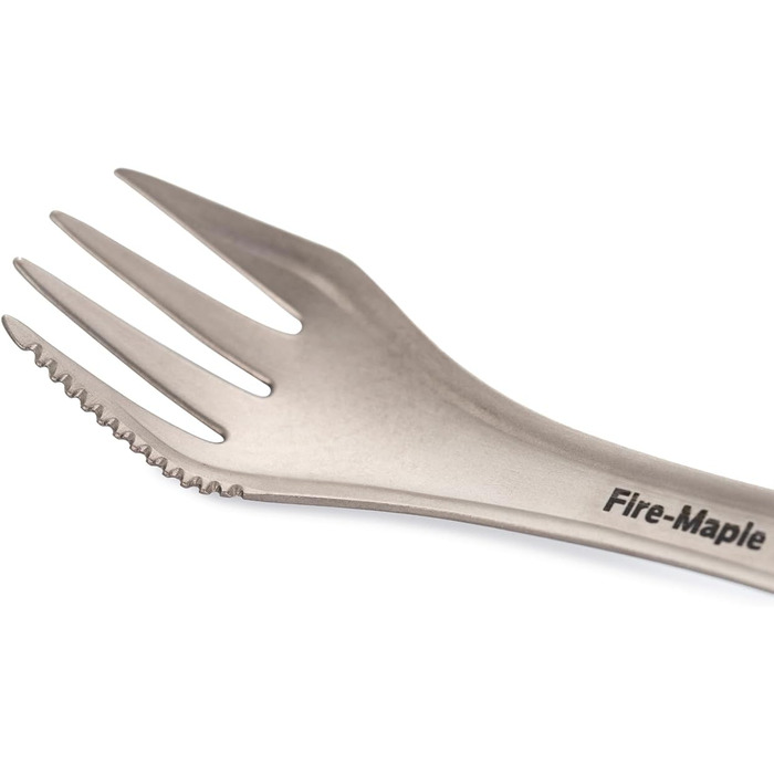 Набір столових приборів Fire-Maple FMT-T23 Titanium 3-в-1 для кемпінгу, Spork (ложка, виделка, ніж), легкий та портативний для активного відпочинку, скелелазіння та подорожей