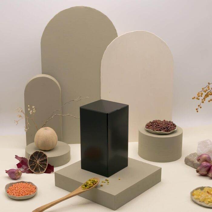 Квадратних металевих герметичних банок для зберігання/чаю, приблизно для 150 г чаю Ерл Грей 12,8 x 6,8 x 6,8 см (В, Ш, Г) також ідеально підходять як банки для кави або спецій, 6