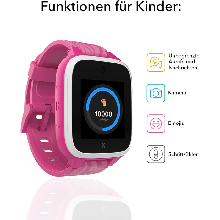 Водонепроникний дитячий годинник-телефон - 4G, дзвінки, повідомлення, шкільний режим, функція SOS, GPS, камера та крокомір - 2 роки гарантії (РОЖЕВИЙ) РОЖЕВИЙ XGO 3, 3 -