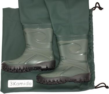 Вейдерси для підлітків, міцні підтяжки, сумка для перенесення та зберігання, суцільна підошва, чорний, зелений та джинсово-синій кольори, розміри 36, 37, 38, 39, 40, 41, 42 EU, дитячі рибальські черевики розмір 36 зеленого кольору
