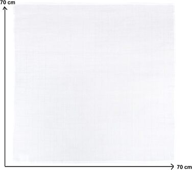 Упаковка з 10 муслінових серветок муслінові пелюшки тканинні пелюшки 100 бавовна преміум-якість Колір білий приблизно 70x70 см