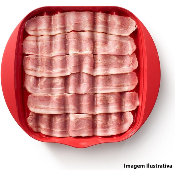 Плита для бекону в мікрохвильовій печі Lku, червона, 28,2 x 6 x 24,9 см