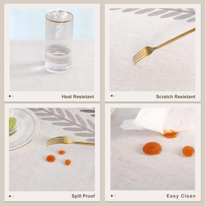 Миється Водонепроникна Скатертина Бавовняна Прямокутна Скатертина Елегантна скатертина з льону 140х180 см для домашньої кухні Обід