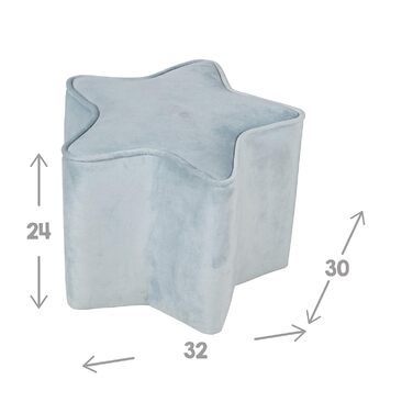 Дитячий комплект крісел roba Lil Sofa, включаючи дитяче крісло, табурет у формі зірки та декоративну подушку у формі зірки світло-блакитного/небесного кольору. Світло-блакитний комплект маленького дивана Lil дитяче крісло Lil Sofa, дитячий табурет, декора