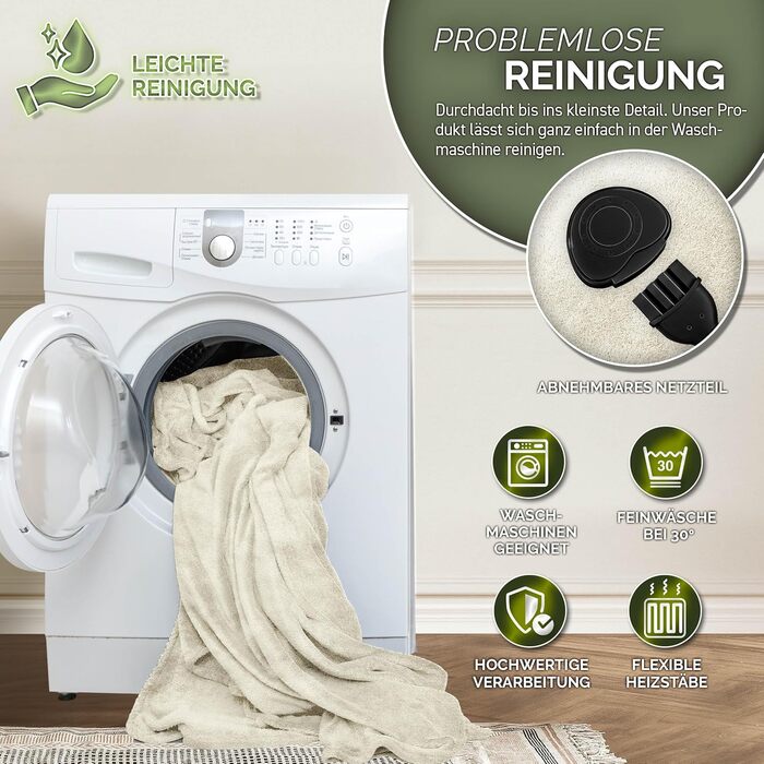 Електрична ковдра з автоматичним вимкненням, 200 x 180 см Електрична ковдра з підігрівом та 9 температурними режимами Затишна ковдра для ліжка, дивана Електрична ковдра з таймером та цифровим дисплеєм, 200 x 180 см, бежева