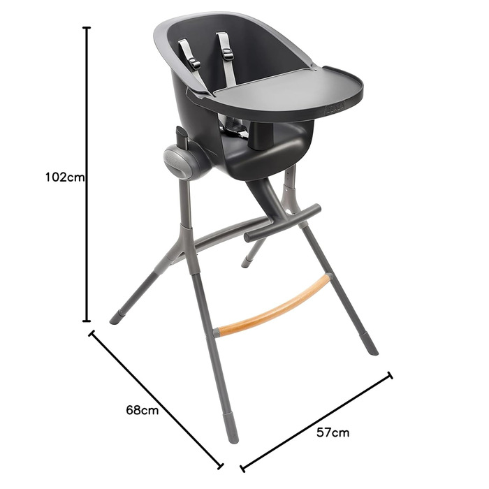 Стільчик для годування вгору-вниз, ергономічний, регульований і знімний піднос, 6-позиційне регулювання висоти, зручний, дизайн, м